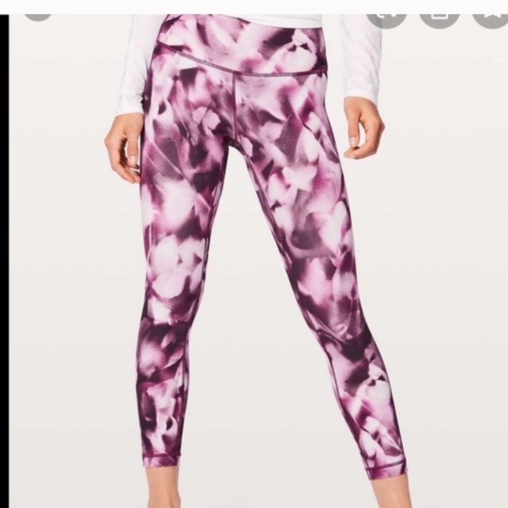 Lululemon Purple and White Yoga Pants